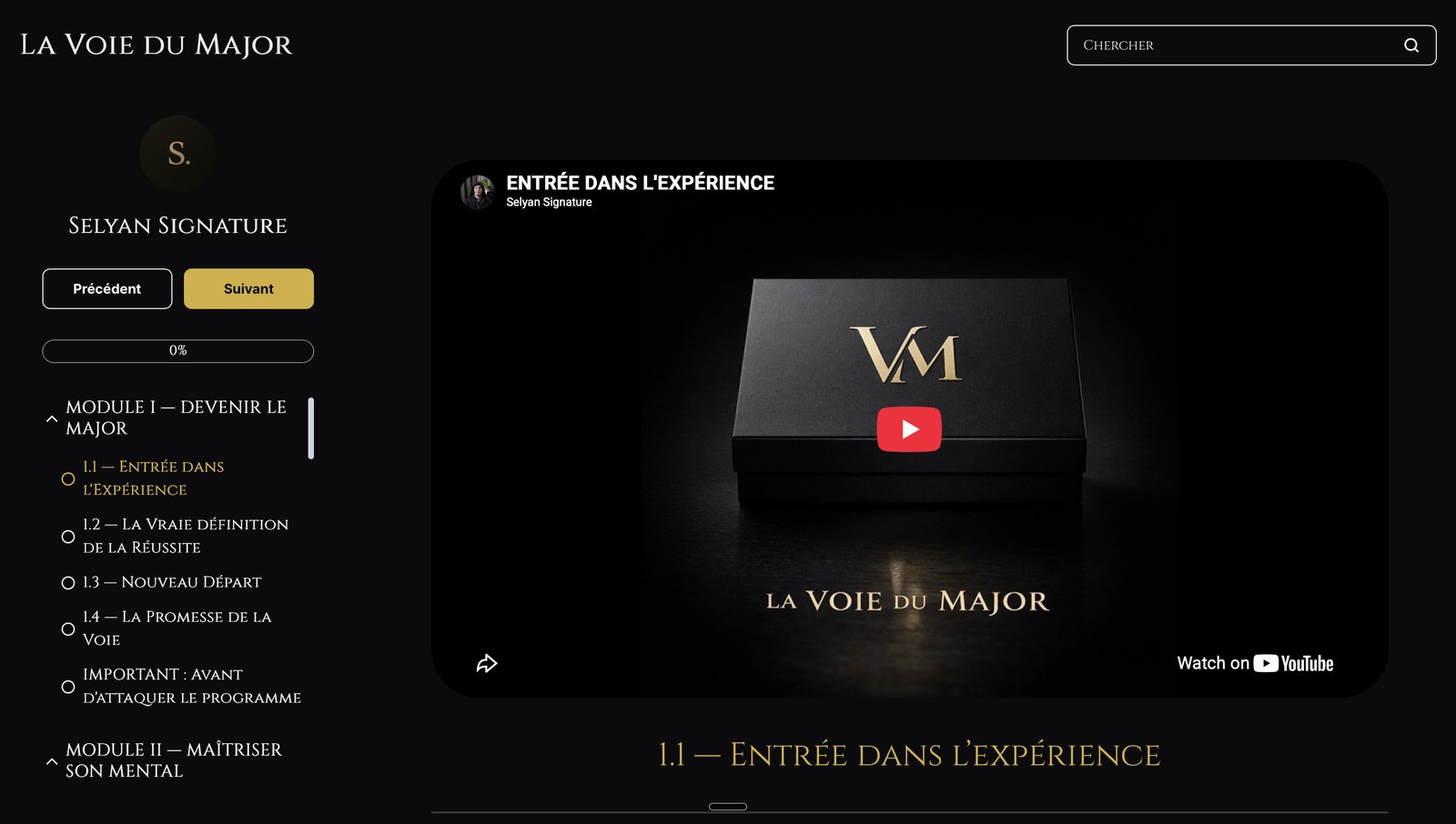 L'intérieur du programme